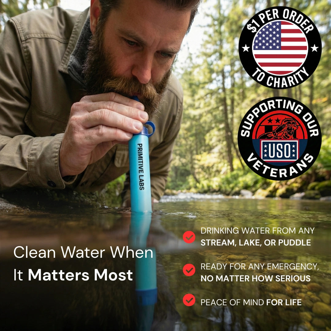 HYDRA-X1 Emergency Water Filter Straw (400 gal) – Primitive Labs Research