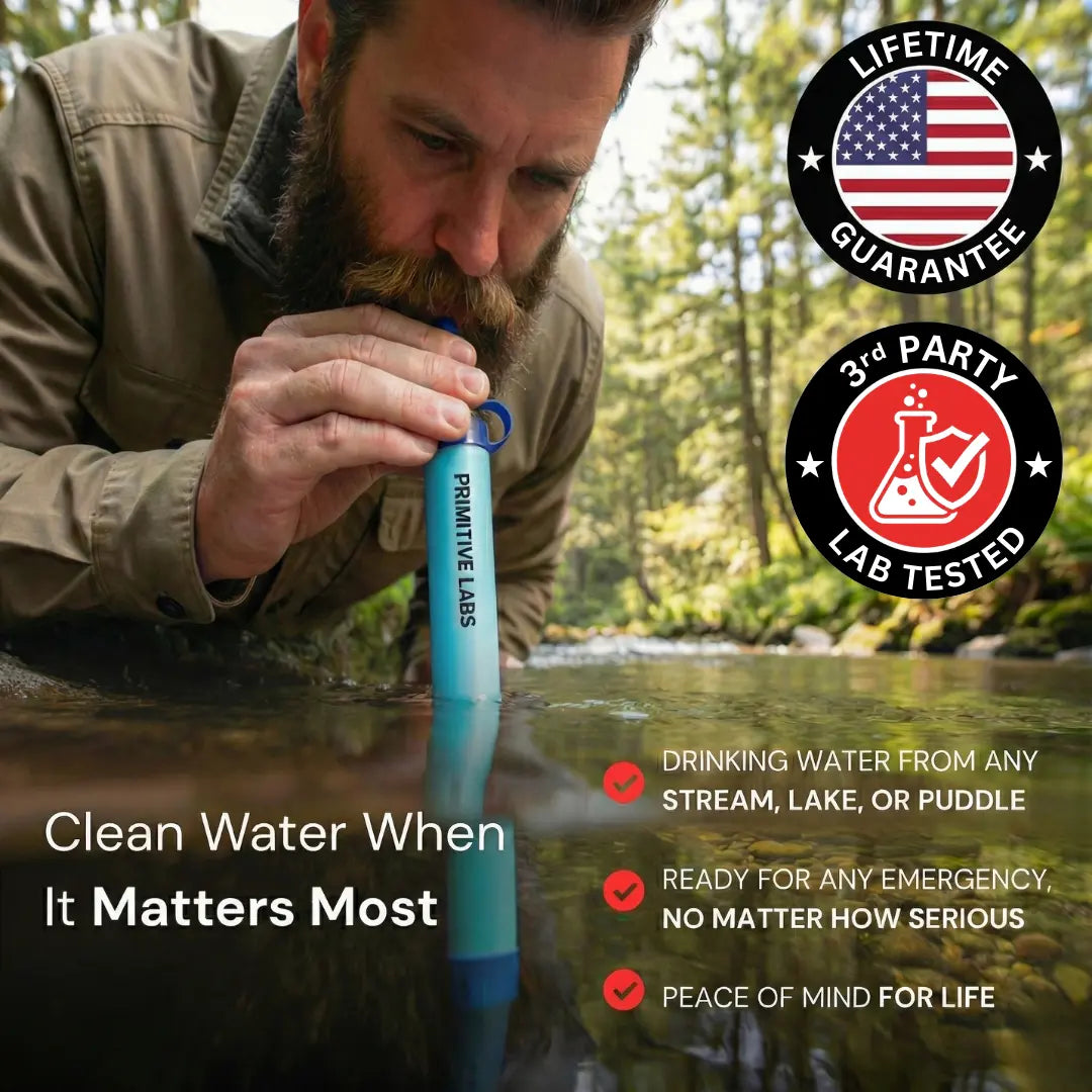 HYDRA-X1 Emergency Water Filter Straw (400 gal) – Primitive Labs Research